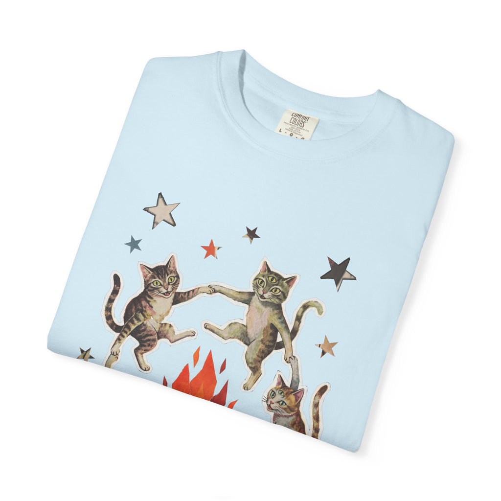 Witchy Ritual Paper Cut Out Cat Comfort Color Tee