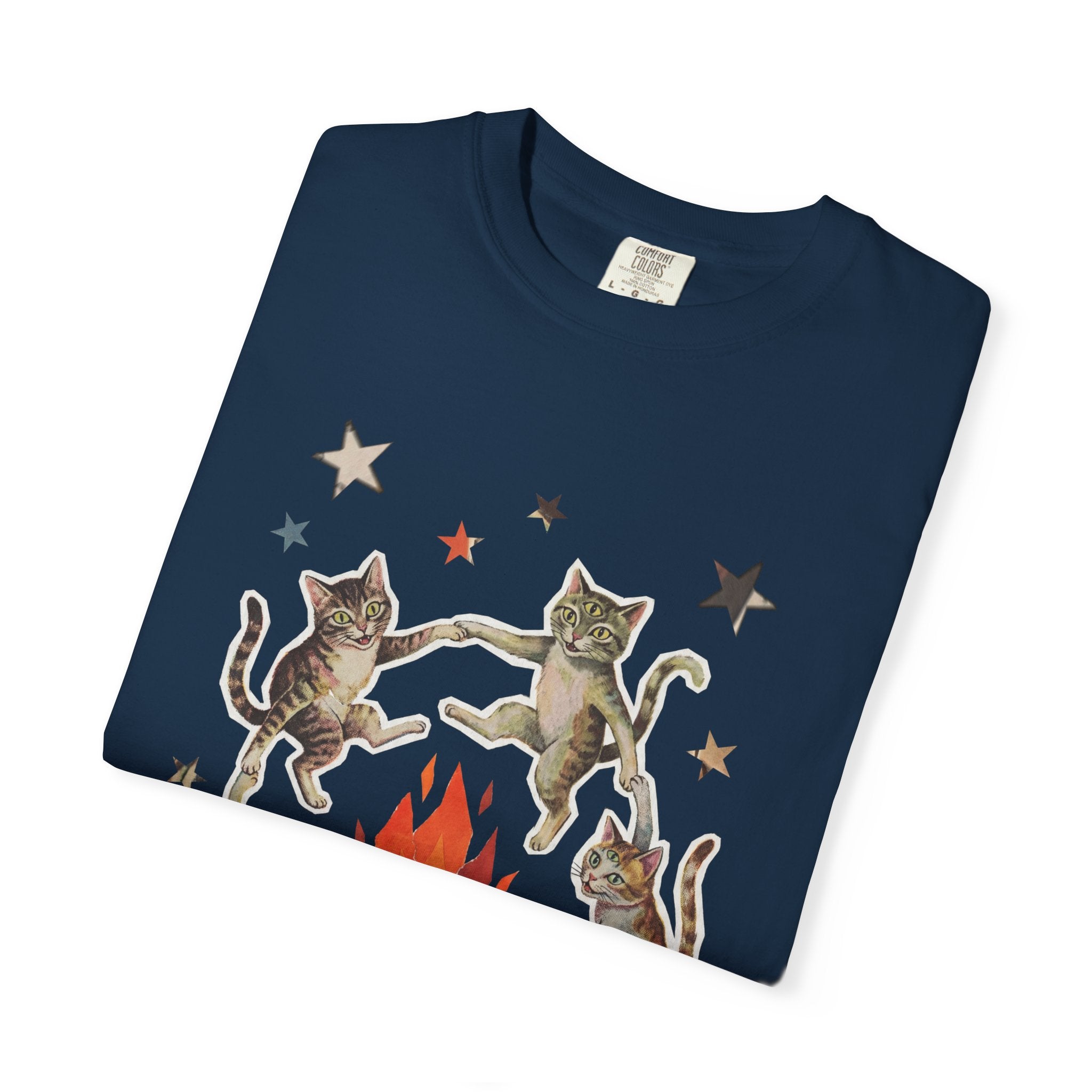 Witchy Ritual Paper Cut Out Cat Comfort Color Tee