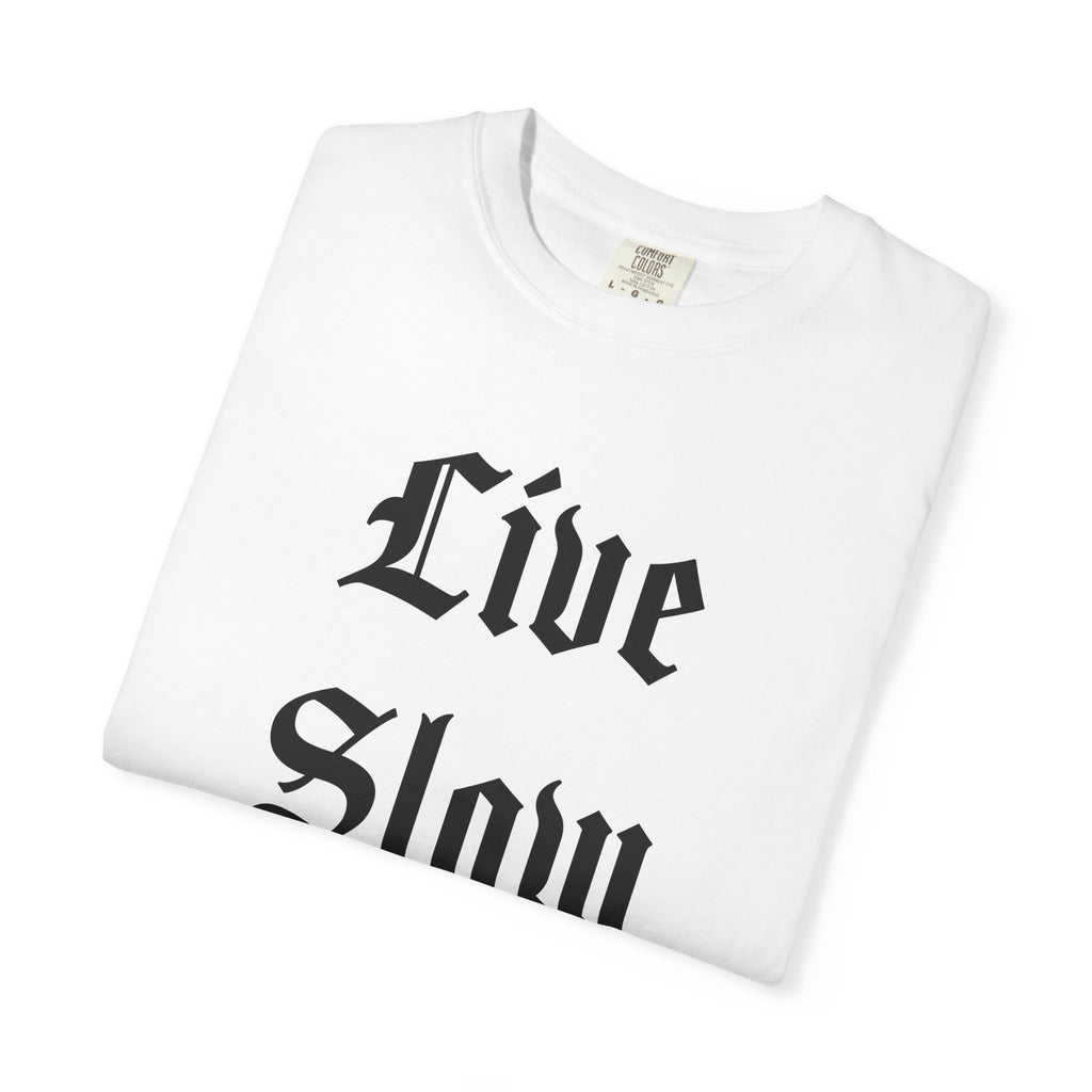 Live Slow Die Old Comfort Colors Snail Tee