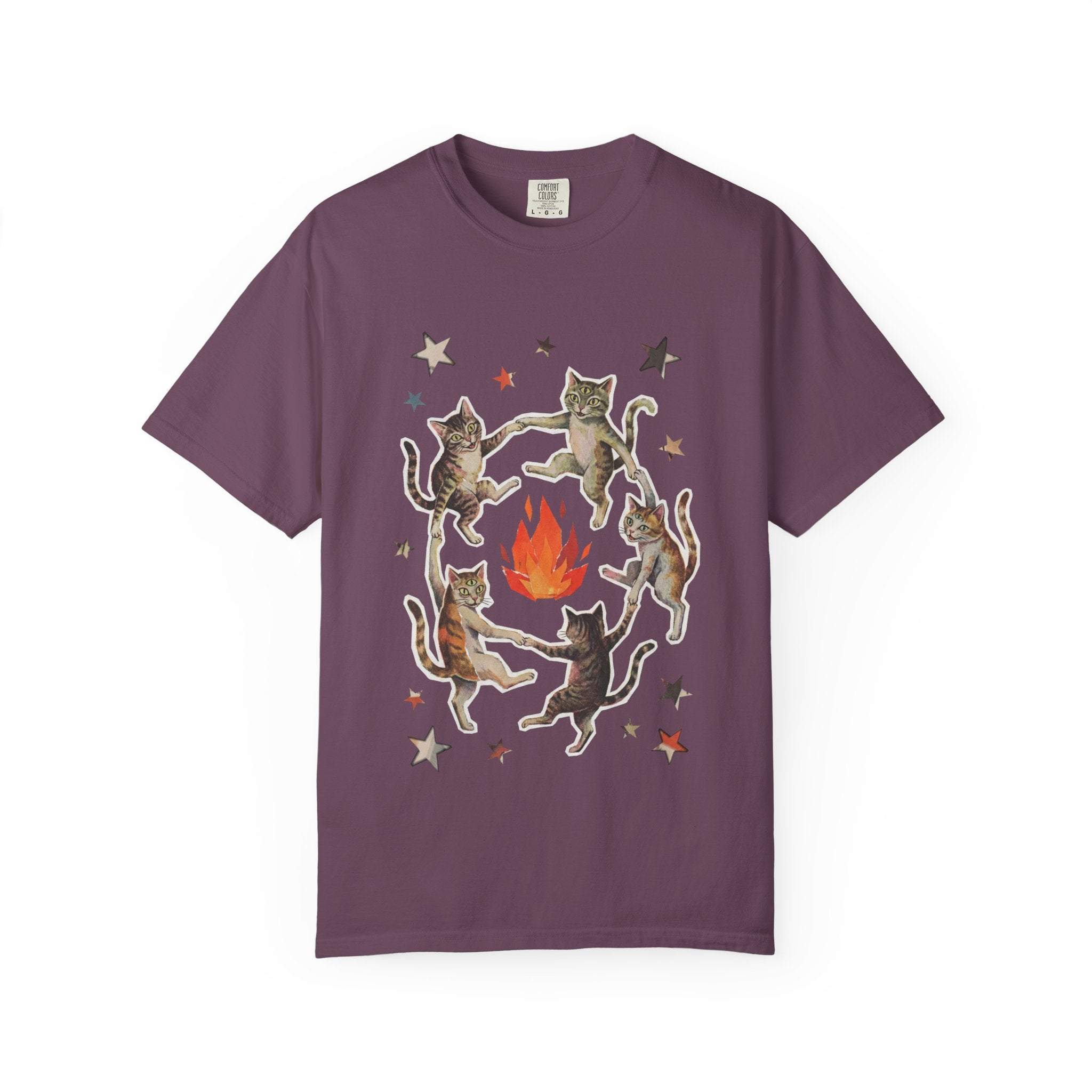 Witchy Ritual Paper Cut Out Cat Comfort Color Tee