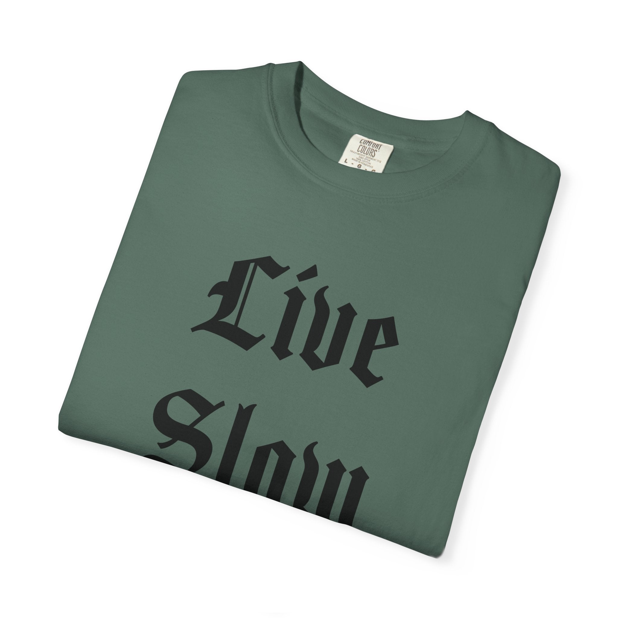 Live Slow Die Old Comfort Colors Snail Tee