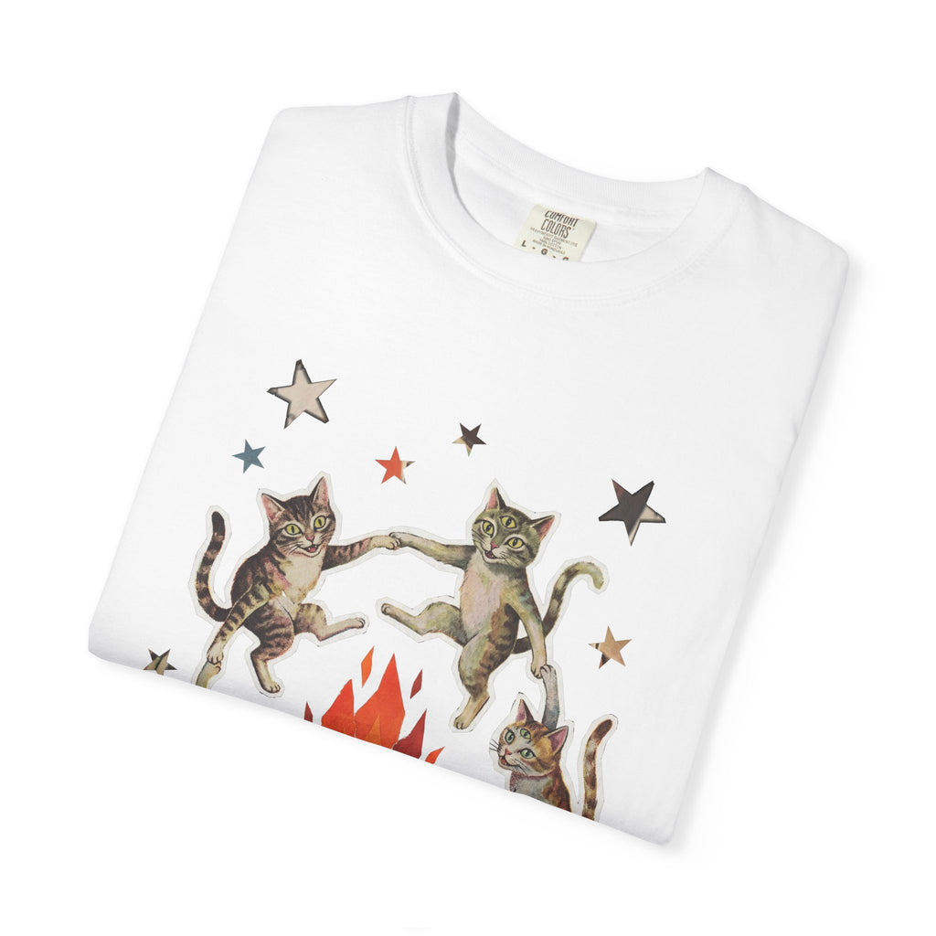Witchy Ritual Paper Cut Out Cat Comfort Color Tee
