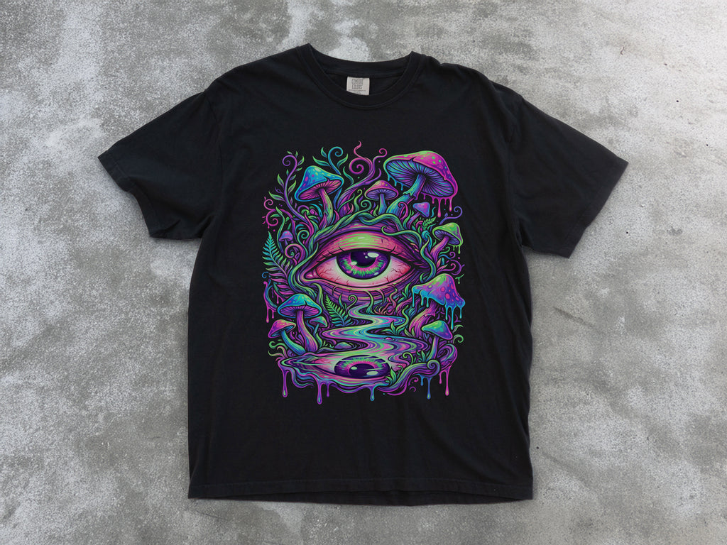 Psychedelic Third Eye Mushroom Comfort Colors Tee