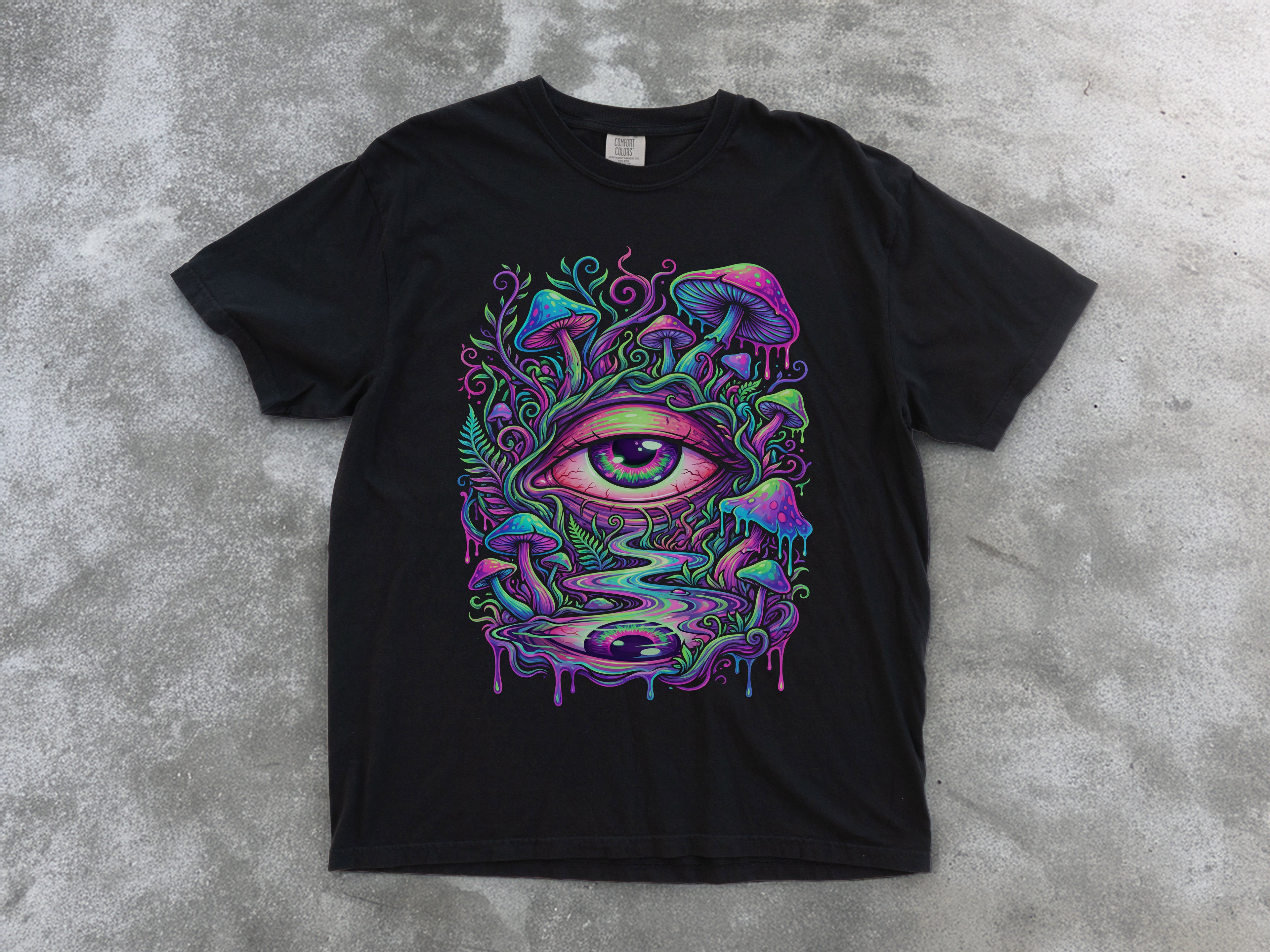 Psychedelic Third Eye Mushroom Comfort Colors Tee