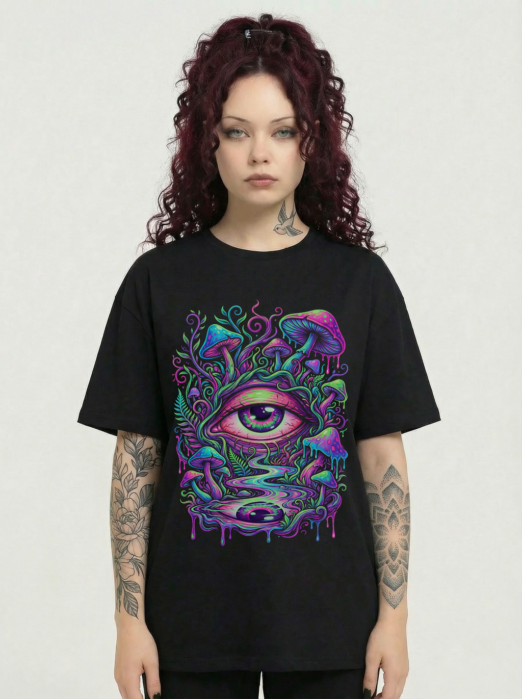 Psychedelic Third Eye Mushroom Comfort Colors Tee