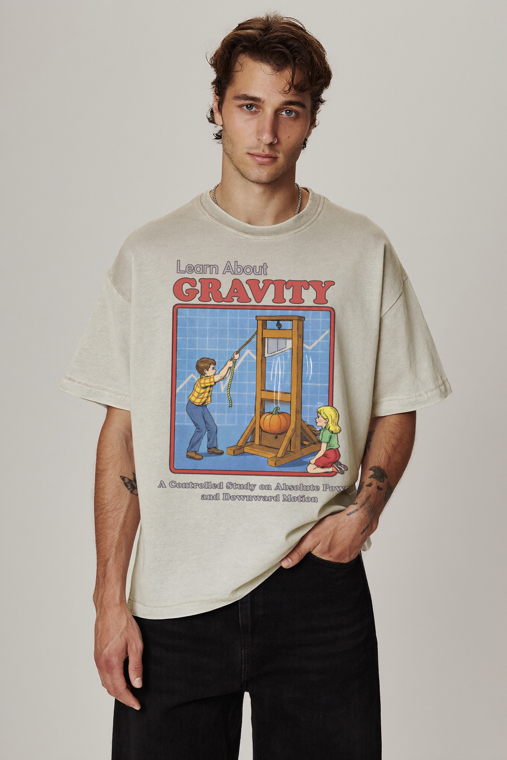 Learn About Gravity Guillotine Science Experiment Comfort Colors Tee