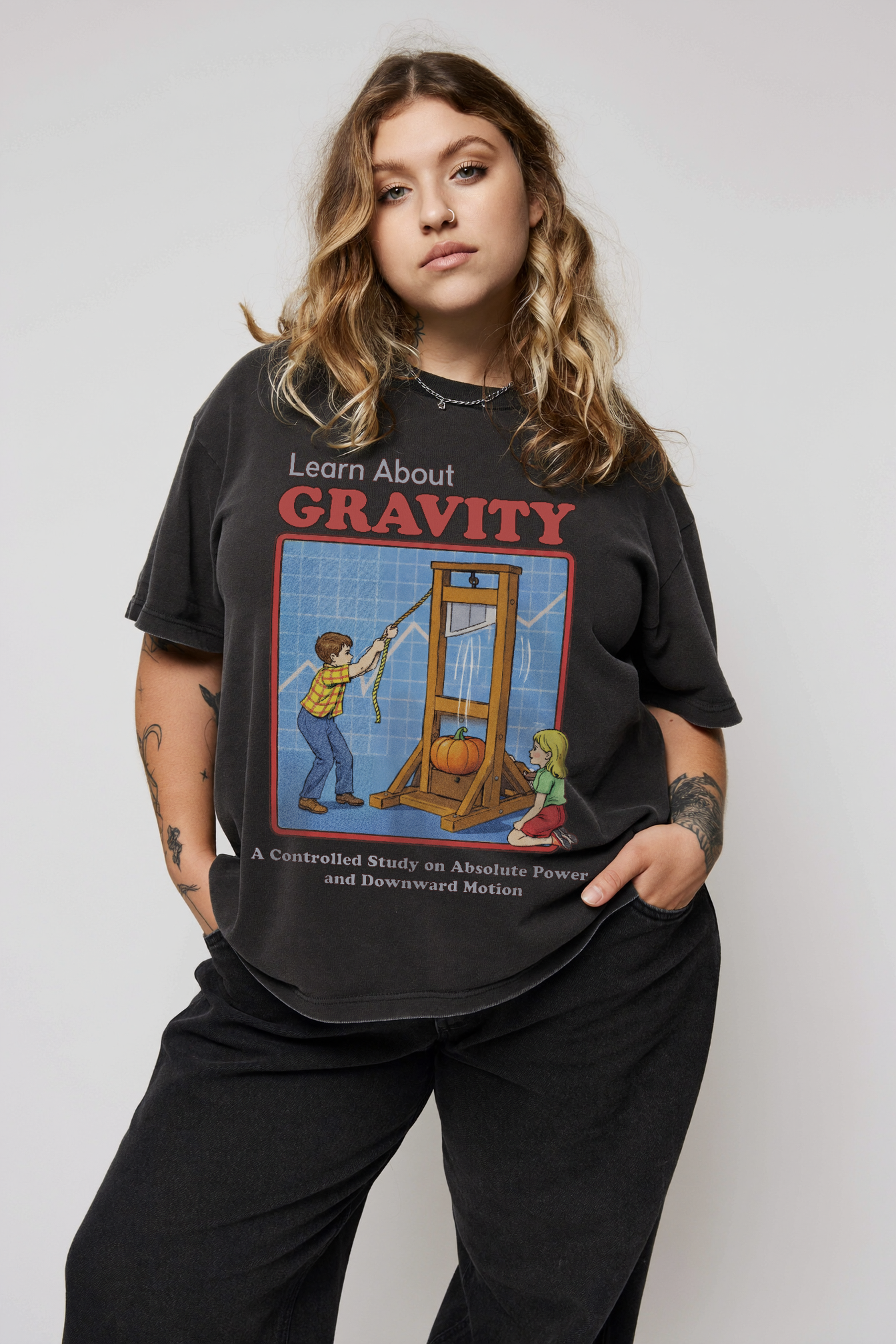 Learn About Gravity Guillotine Science Experiment Comfort Colors Tee
