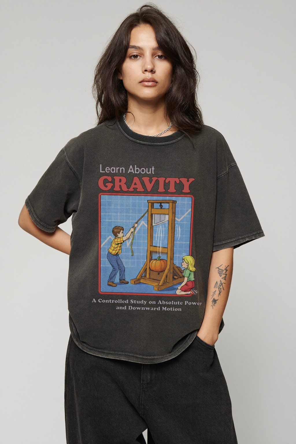 Learn About Gravity Guillotine Science Experiment Comfort Colors Tee