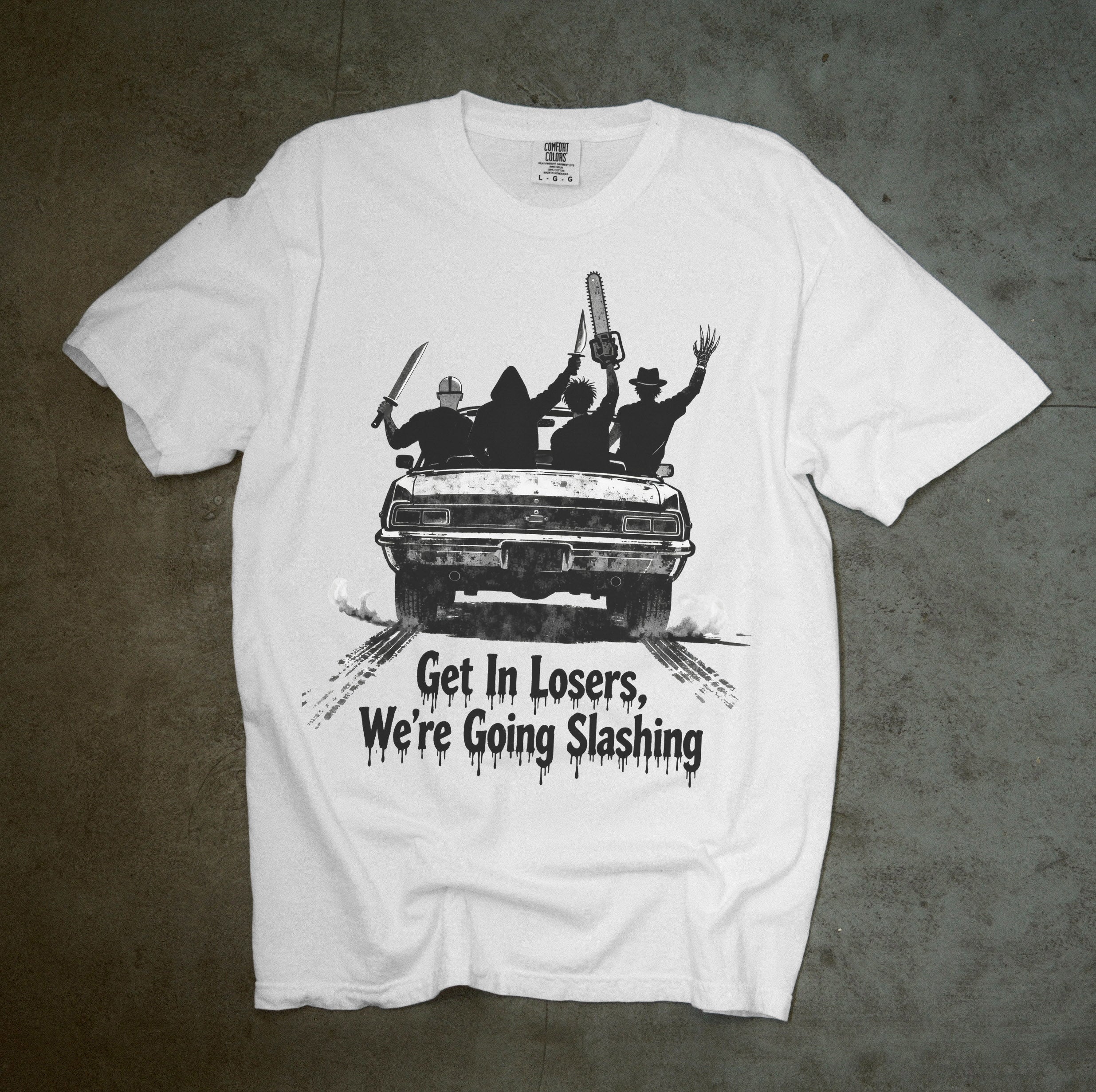 Get In Losers Horror Comfort Colors Tee