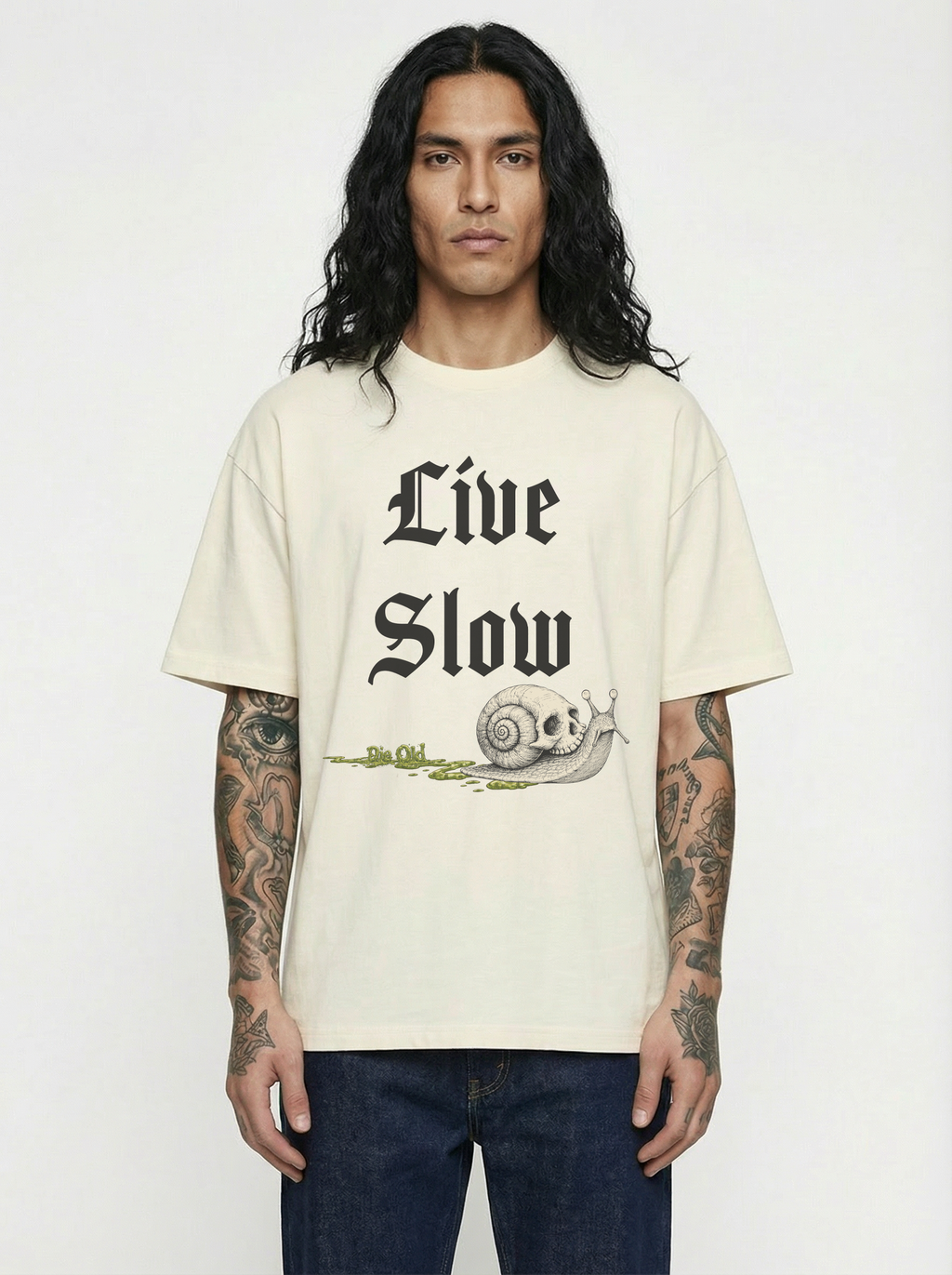 Live Slow Die Old Comfort Colors Snail Tee