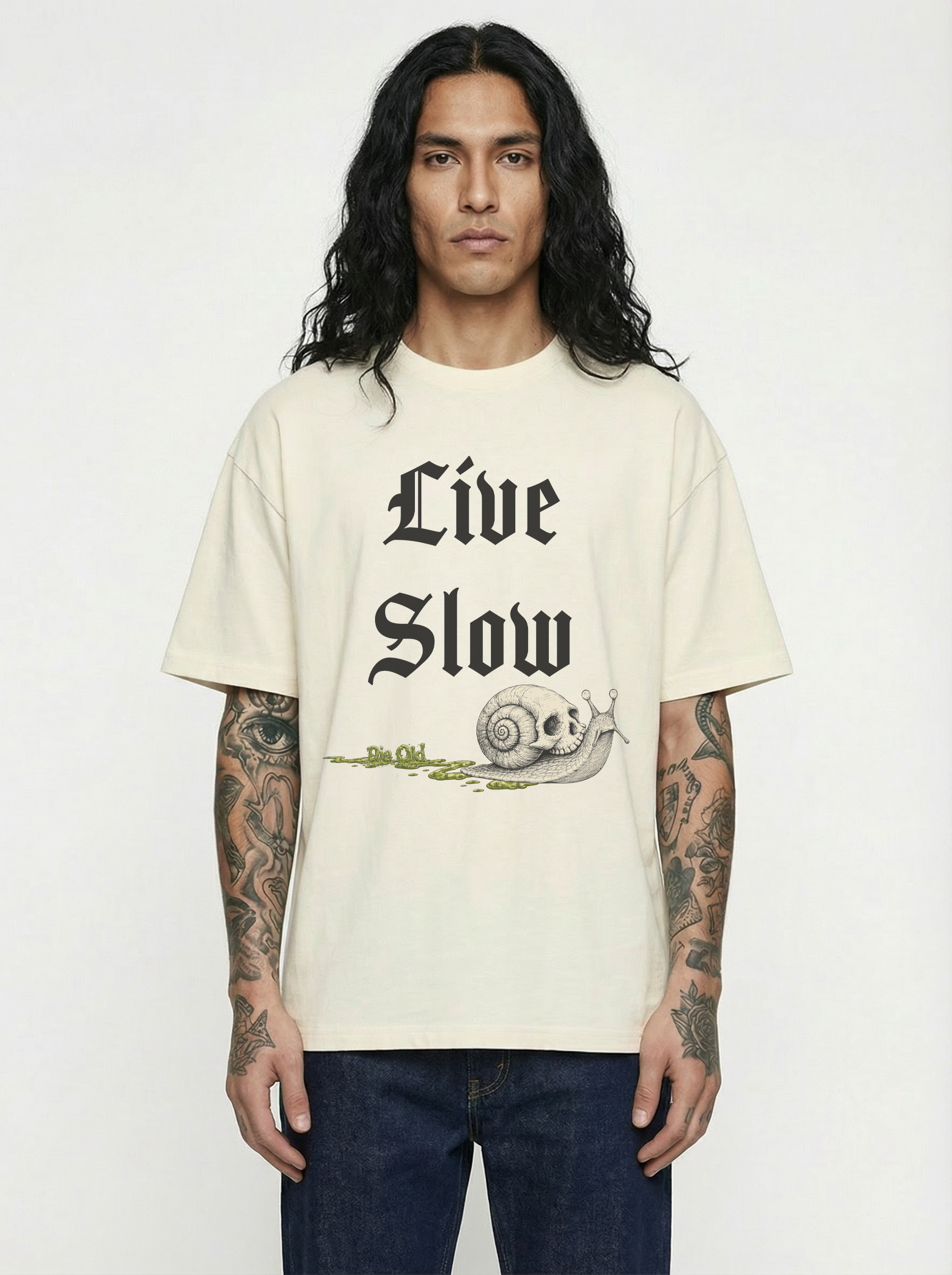 Live Slow Die Old Comfort Colors Snail Tee
