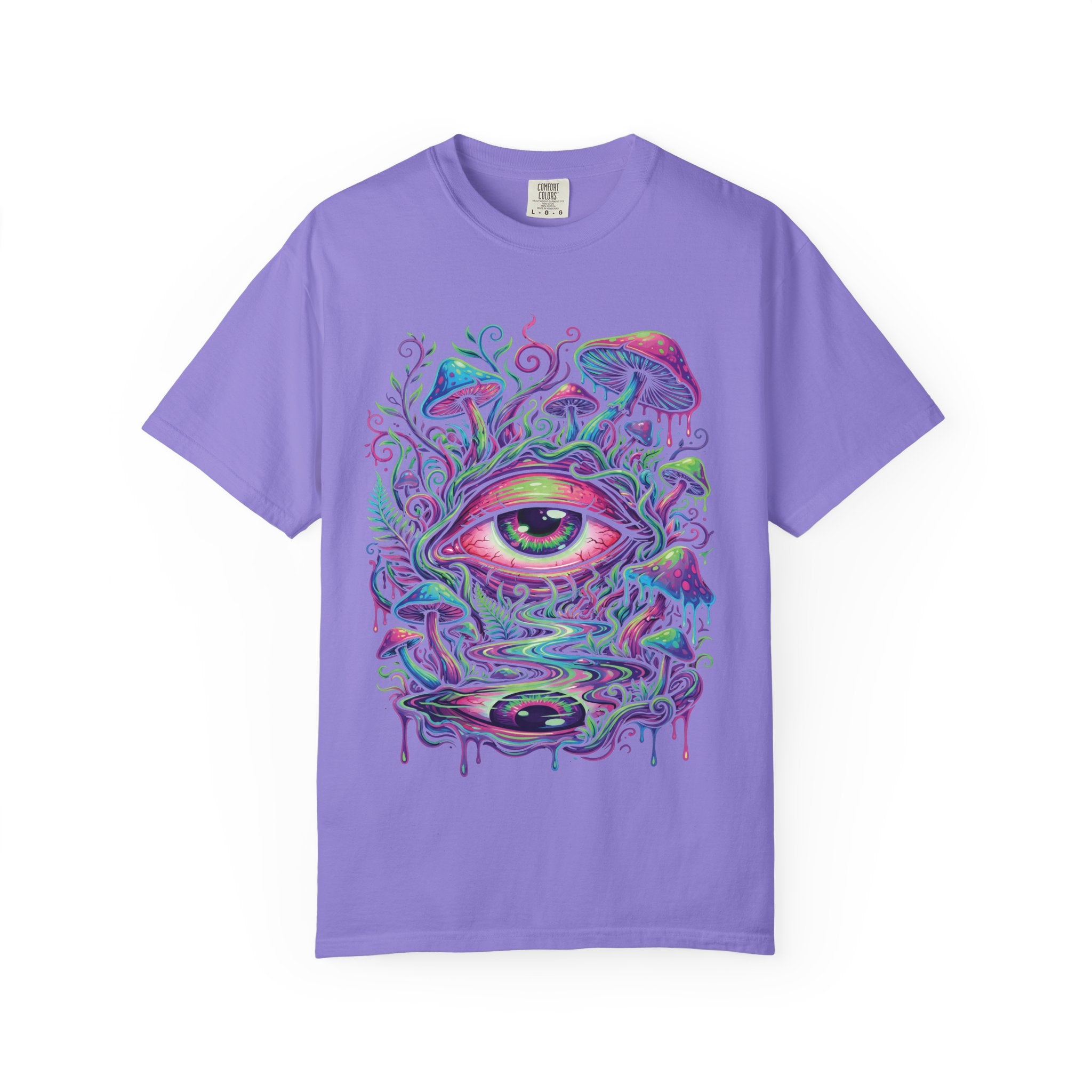 Psychedelic Third Eye Mushroom Comfort Colors Tee