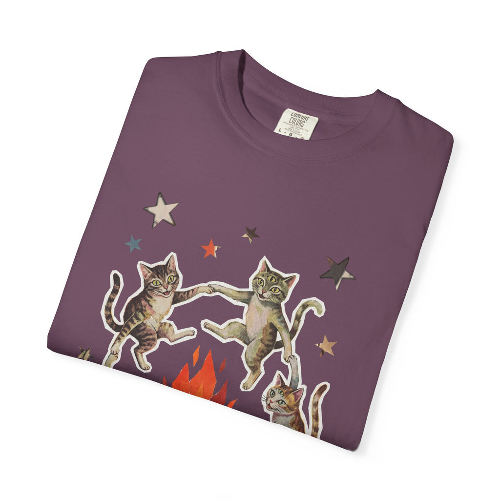 Witchy Ritual Paper Cut Out Cat Comfort Color Tee
