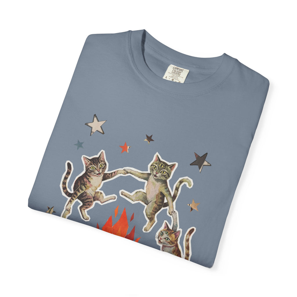Witchy Ritual Paper Cut Out Cat Comfort Color Tee