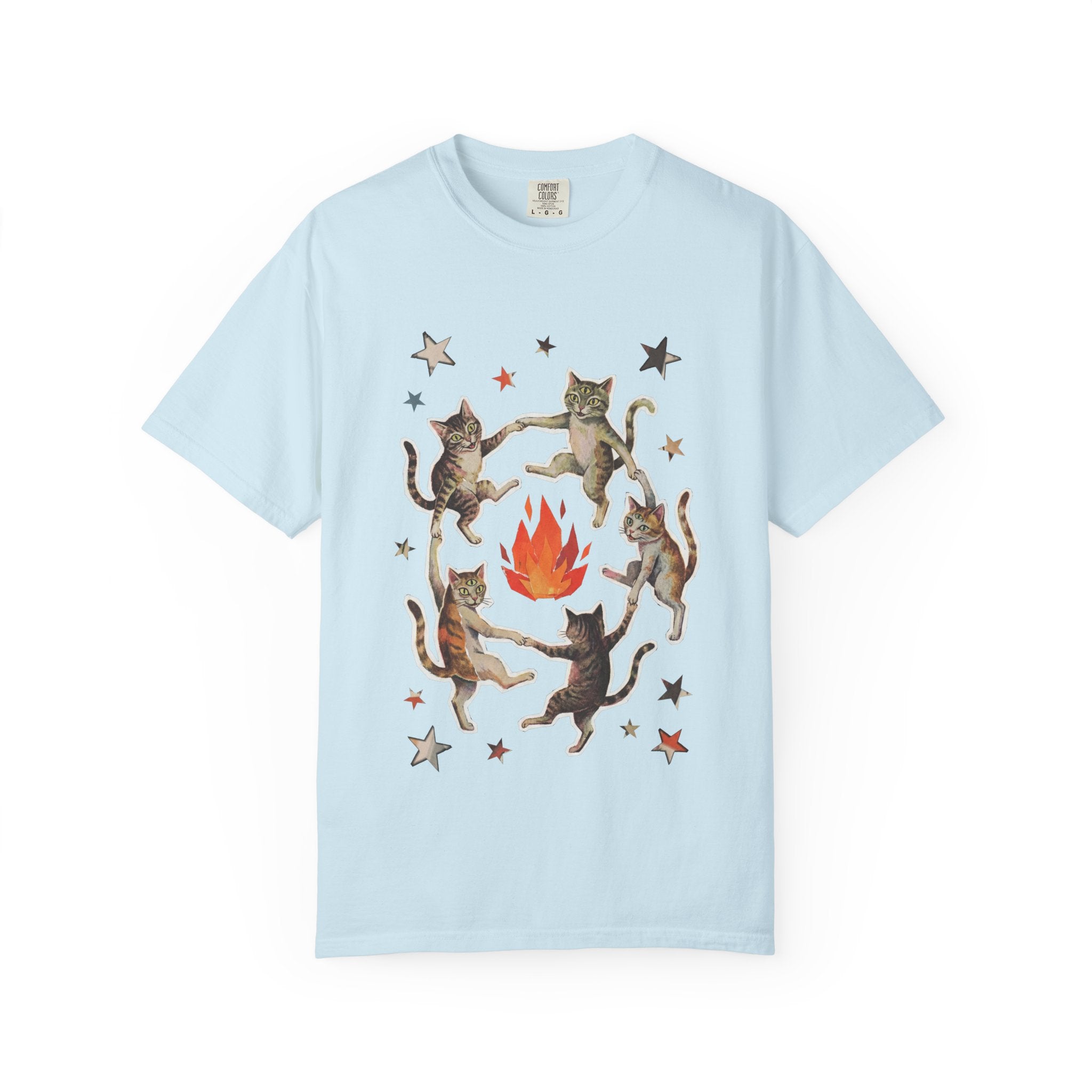 Witchy Ritual Paper Cut Out Cat Comfort Color Tee